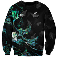 New Zealand Marathon Sweatshirt Silver Fern Paua Shell Simple Style