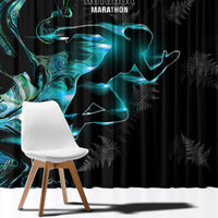 New Zealand Marathon Window Curtain Silver Fern Paua Shell Simple Style