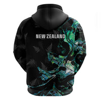 New Zealand Marathon Zip Hoodie Silver Fern Paua Shell Simple Style