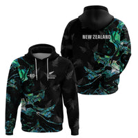 New Zealand Marathon Zip Hoodie Silver Fern Paua Shell Simple Style