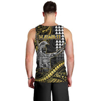 Hawaii King Kamehameha The Great Men Tank Top Gold Tribal Tattoo