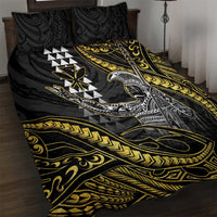 Hawaii King Kamehameha The Great Quilt Bed Set Gold Tribal Tattoo