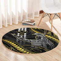 Hawaii King Kamehameha The Great Round Carpet Gold Tribal Tattoo LT05 - Polynesian Pride