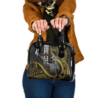 Hawaii King Kamehameha The Great Shoulder Handbag Gold Tribal Tattoo LT05 One Size Gold - Polynesian Pride
