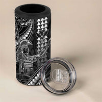 Hawaii King Kamehameha The Great 4 in 1 Can Cooler Tumbler Black Tribal Tattoo