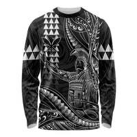 Hawaii King Kamehameha The Great Long Sleeve Shirt Black Tribal Tattoo