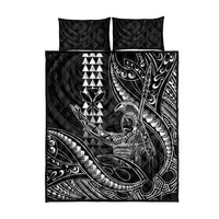 Hawaii King Kamehameha The Great Quilt Bed Set Black Tribal Tattoo