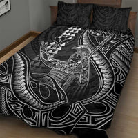 Hawaii King Kamehameha The Great Quilt Bed Set Black Tribal Tattoo