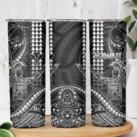 Hawaii King Kamehameha The Great Skinny Tumbler Black Tribal Tattoo