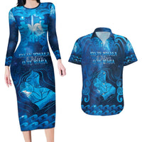 Personalised New Zealand Mother's Day Couples Matching Long Sleeve Bodycon Dress and Hawaiian Shirt Ko Te Whaea Te Takere O Te Waka
