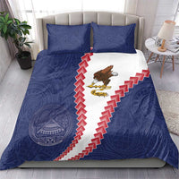 American Samoa Eagle Bedding Set Polynesian Tribal Pattern Curve Style