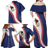 American Samoa Eagle Family Matching Off Shoulder Maxi Dress and Hawaiian Shirt Polynesian Tribal Pattern Curve Style LT05 - Polynesian Pride