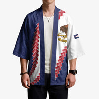 American Samoa Eagle Kimono Polynesian Tribal Pattern Curve Style LT05 - Polynesian Pride
