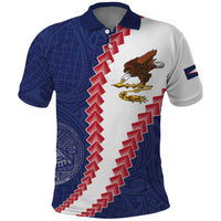 American Samoa Eagle Polo Shirt Polynesian Tribal Pattern Curve Style