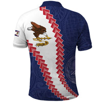 American Samoa Eagle Polo Shirt Polynesian Tribal Pattern Curve Style