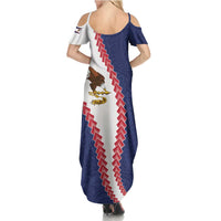 American Samoa Eagle Summer Maxi Dress Polynesian Tribal Pattern Curve Style LT05 - Polynesian Pride