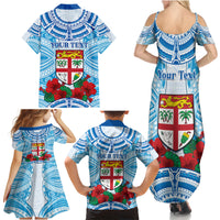 Personalised Fiji Ratu Sir Lala Sukuna Day Family Matching Summer Maxi Dress and Hawaiian Shirt Hibiscus Tapa Pattern