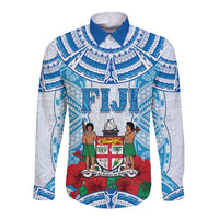 Personalised Fiji Ratu Sir Lala Sukuna Day Long Sleeve Button Shirt Hibiscus Tapa Pattern