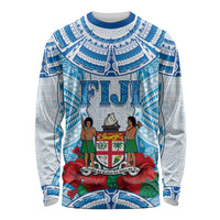 Personalised Fiji Ratu Sir Lala Sukuna Day Long Sleeve Shirt Hibiscus Tapa Pattern