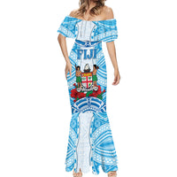 Personalised Fiji Ratu Sir Lala Sukuna Day Mermaid Dress Hibiscus Tapa Pattern LT05 - Polynesian Pride