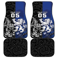 New Zealand And Scotland Rugby Car Mats Maori Tiki With Thistle Together