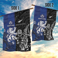 New Zealand And Scotland Rugby Garden Flag Maori Tiki With Thistle Together