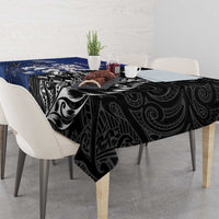 New Zealand And Scotland Rugby Tablecloth Maori Tiki With Thistle Together