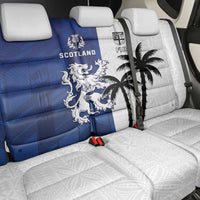 Fiji And Scotland Rugby Back Car Seat Cover Fijian Palm Tree With Thistle Together