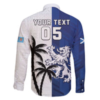 Fiji And Scotland Rugby Custom Family Matching Long Sleeve Bodycon Dress and Hawaiian Shirt Fijian Palm Tree With Thistle Together