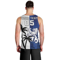 Fiji And Scotland Rugby Custom Men Tank Top Fijian Palm Tree With Thistle Together