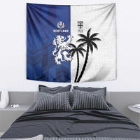 Fiji And Scotland Rugby Tapestry Fijian Palm Tree With Thistle Together