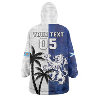 Fiji And Scotland Rugby Custom Wearable Blanket Hoodie Fijian Palm Tree With Thistle Together