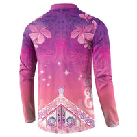New Zealand Matariki Button Sweatshirt Maori Marae Purple Galaxy LT05 - Polynesian Pride