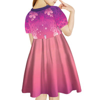 New Zealand Matariki Kid Short Sleeve Dress Maori Marae Purple Galaxy