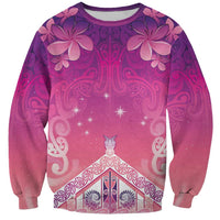 New Zealand Matariki Sweatshirt Maori Marae Purple Galaxy