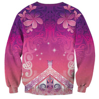 New Zealand Matariki Sweatshirt Maori Marae Purple Galaxy