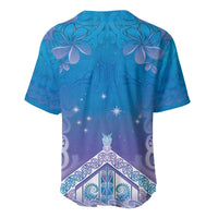 New Zealand Matariki Baseball Jersey Maori Marae Cyan Galaxy