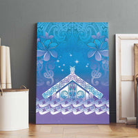 New Zealand Matariki Canvas Wall Art Maori Marae Cyan Galaxy