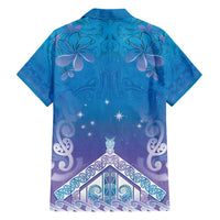 New Zealand Matariki Family Matching Short Sleeve Bodycon Dress and Hawaiian Shirt Maori Marae Cyan Galaxy