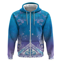 New Zealand Matariki Hoodie Maori Marae Cyan Galaxy