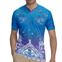 New Zealand Matariki Rugby Jersey Maori Marae Cyan Galaxy