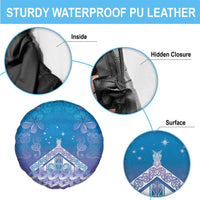 New Zealand Matariki Spare Tire Cover Maori Marae Cyan Galaxy