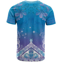 New Zealand Matariki T Shirt Maori Marae Cyan Galaxy