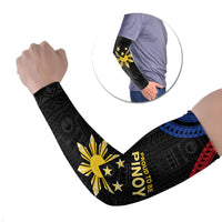 Philippines Independence Day Arm Sleeves Proud To Be Pinoy LT05 Set of 2 Black - Polynesian Pride