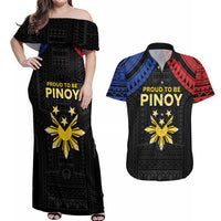 Philippines Independence Day Couples Matching Off Shoulder Maxi Dress and Hawaiian Shirt Proud To Be Pinoy