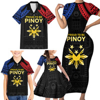 Philippines Independence Day Family Matching Short Sleeve Bodycon Dress and Hawaiian Shirt Proud To Be Pinoy