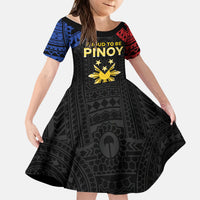 Philippines Independence Day Kid Short Sleeve Dress Proud To Be Pinoy LT05 KID Black - Polynesian Pride