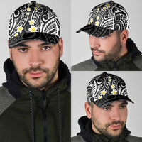 Plumeria With Black Polynesian Tattoo Pattern Classic Cap - Polynesian Pride