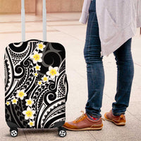 Plumeria With Black Polynesian Tattoo Pattern Luggage Cover LT05 Black - Polynesian Pride