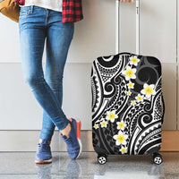 Plumeria With Black Polynesian Tattoo Pattern Luggage Cover LT05 - Polynesian Pride